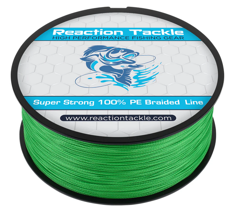 braided fishing line green Reaction Tackle Braided Fishing Line - Hi-Vis Green