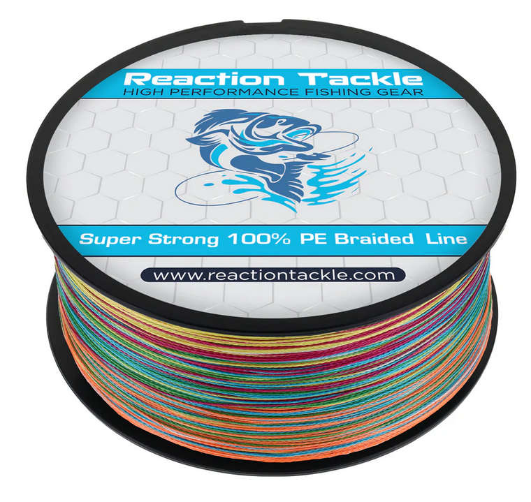 Reaction Tackle 4 Strand Braided Fishing Line - Multi Color