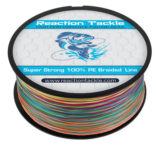 Reaction Tackle 4 Strand Braided Fishing Line - Multi Color
