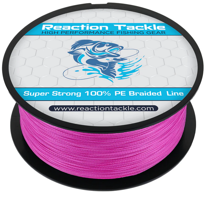 Reaction Tackle 4 Strand Braided Fishing Line - Pink