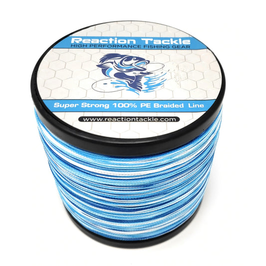 Reaction Tackle 4 Strand Braided Fishing Line - Blue Camo