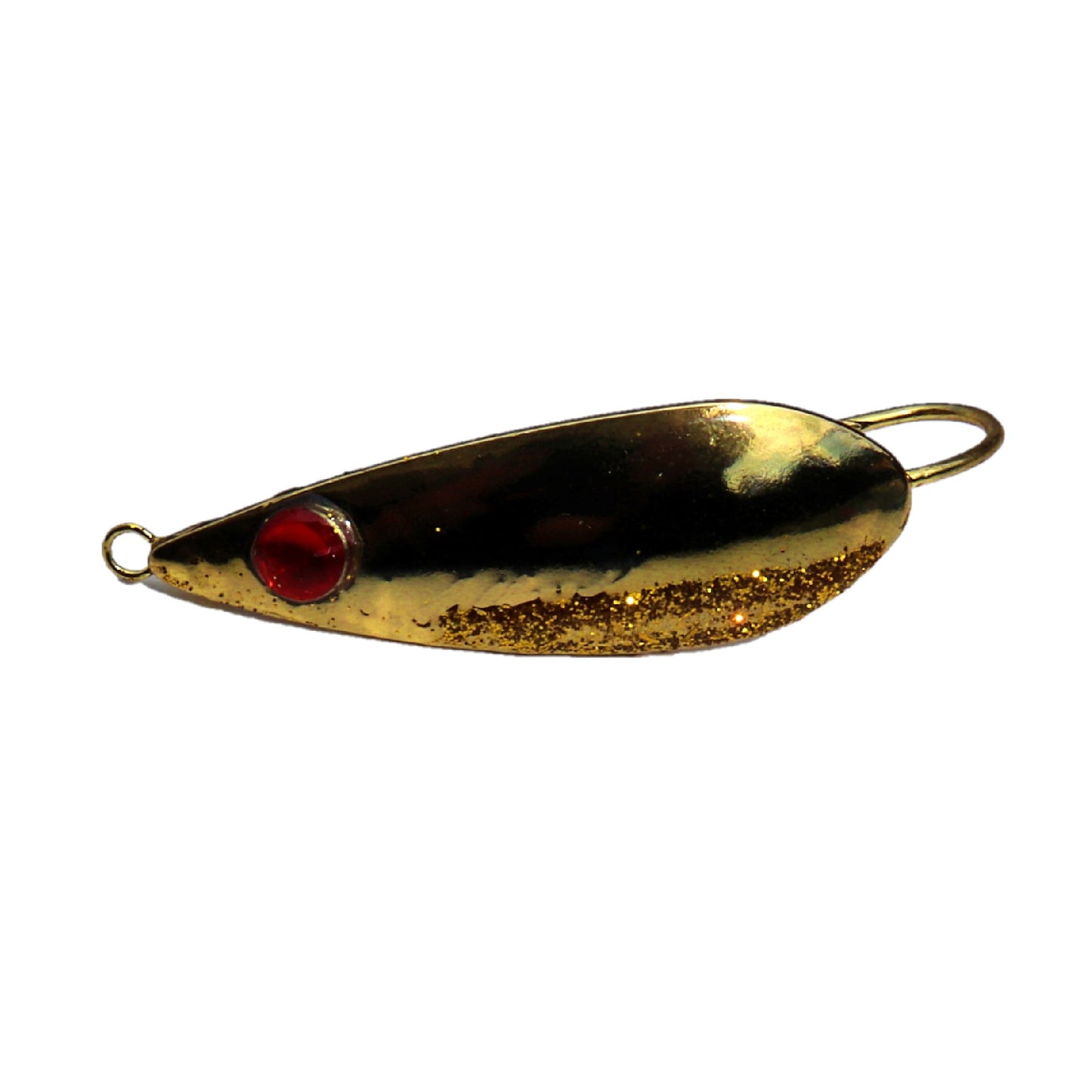 Texas Rattler - 3D Gold Weedless Rattling Spoon Single Hook