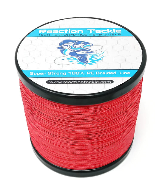 Reaction Tackle 4 Strand Braided Fishing Line - Red