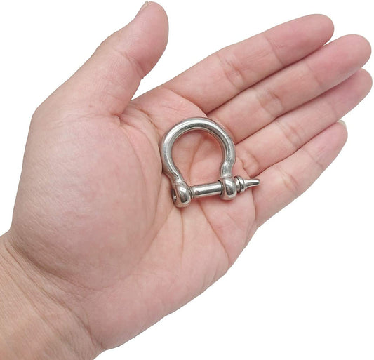 D Ring Shackles - 1/4 Inch 304 Stainless Steel - 2 pack