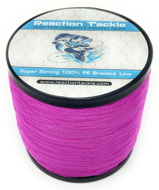 Reaction Tackle 4 Strand Braided Fishing Line - Pink